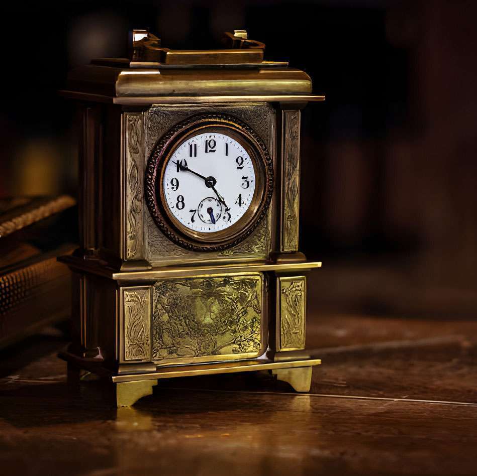 Objets de collection. Horloge ancienne, bronze, antiquaire, collection