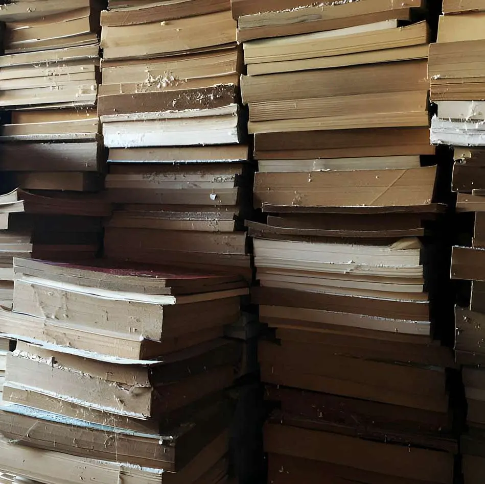 livres-grenier Des piles de livres poussiereux dans un grenier ancien