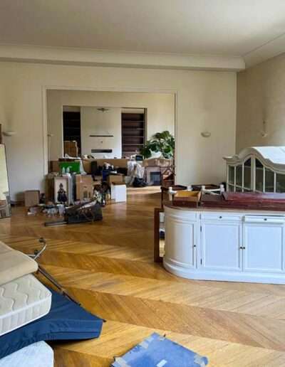 Débarras d'appartement aux Immeubles Walter, Paris 75016, salon