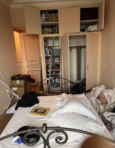 Débarras d'appartement rue Raynouard, Paris 16e. Chambre.