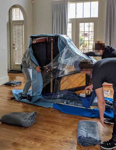 Transport objets lourds 4 Preparation du piano pour le demenagement