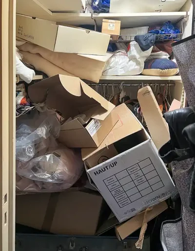 Débarras appartement encombré Rue Monge, Paris 75005, placard plein