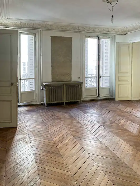 Debarras appartement Rue des ecoles, salon vide 1