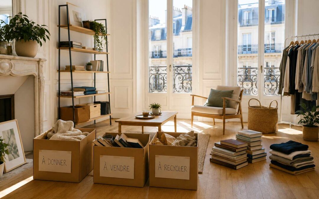 Débarras minimaliste à Paris : Vider pour repartir léger 13 Appartement parisien en cours de débarras minimaliste