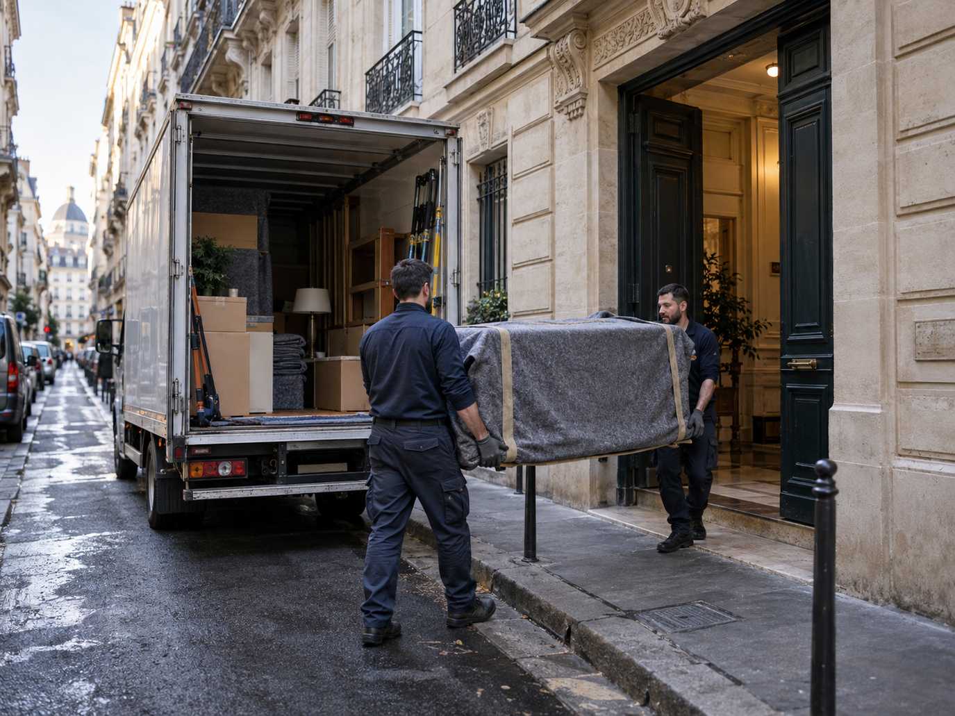 Débarras à Paris intra-muros dans une rue étroite