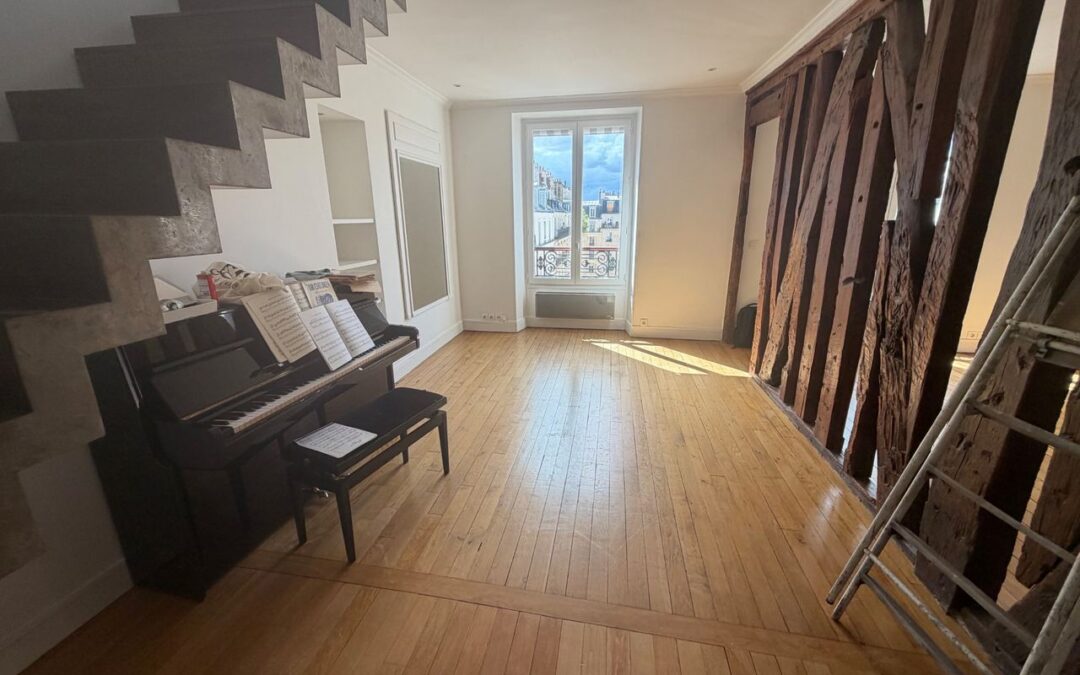 Débarras d'un duplex à paris, séjour