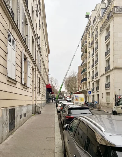 Débarras valorisé porte d'Auteuil, Monte-meubles