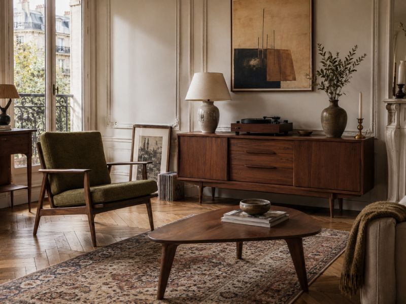 Objets vintage tendance en 2026, mobilier mid-century