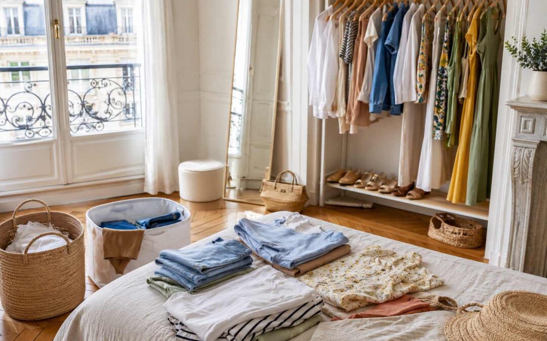 Débarras de garde-robe et changement de saison : que faire des vêtements d'été ? 12 Tri de garde-robe après l’été dans un appartement parisien